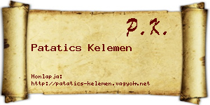 Patatics Kelemen névjegykártya